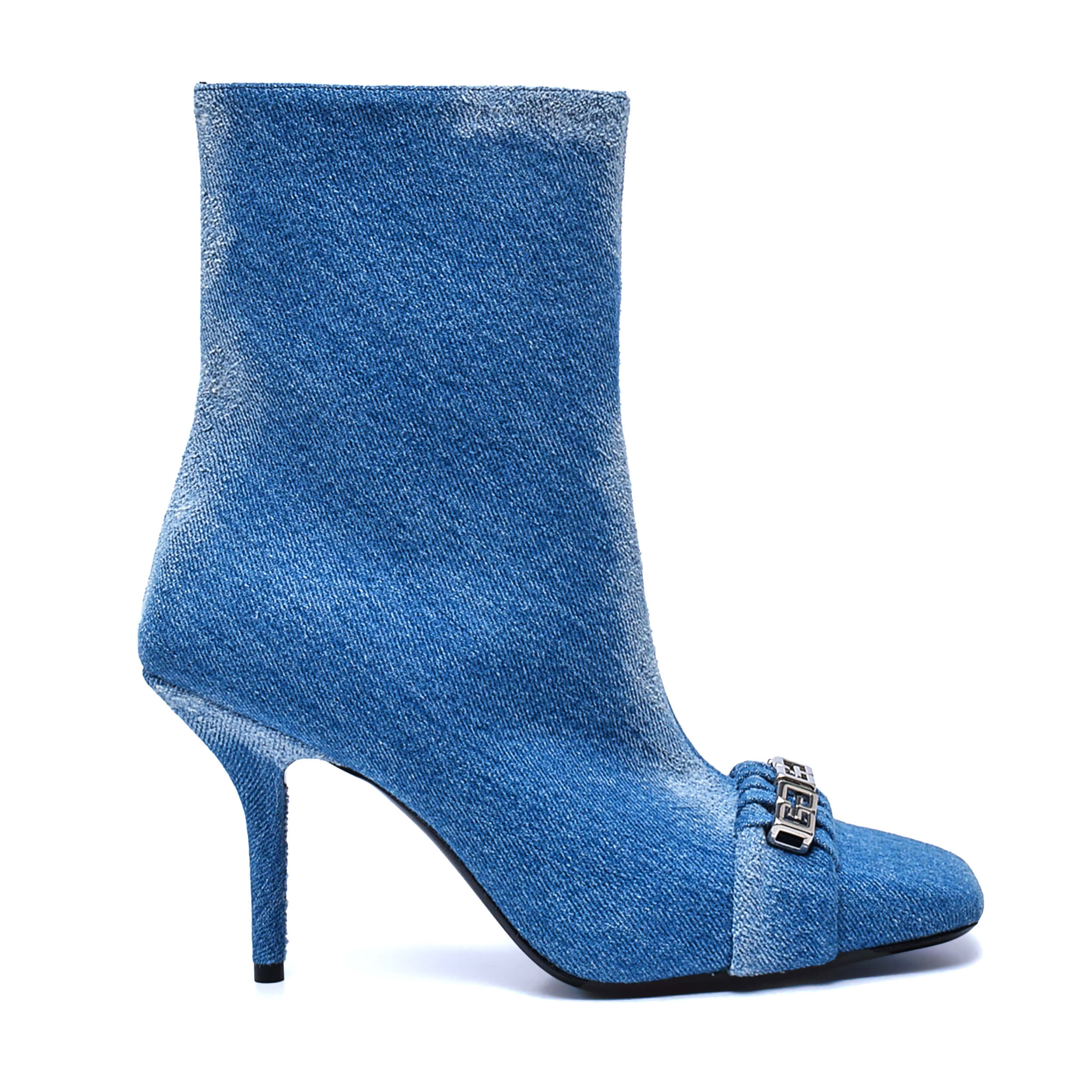 Givenchy - Blue Denim G Woven Ankle Boots / 38